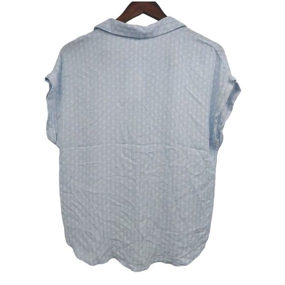 Hippie Rose Junior's Women's Tie Front Camp Shirt Size M Button Down Cuffed - Picture 3 of 11